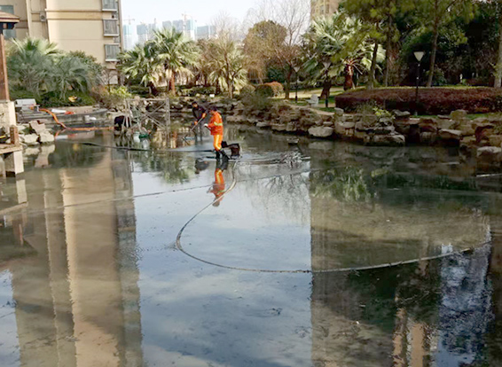 乐陵景观池淤泥清理